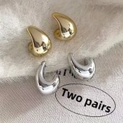 Resim Günlük Giyim ve Parti için Uygun, Şık ve Minimalist Geometrik U-Şekilli Akrilik Damlacık Küpeler 