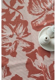 Resim İpliği Boyalı Desenli %100 Pamuk Banyo Havlusu - Yüksek Su Emici -90x150 Cm- Kiremit Kıremıt Kiremit 