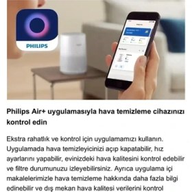 Resim Philips 44 M² Hepa Akıllı Sensörlü Hava Temizleyici Cihaz Sessiz Koku Giderici Polen Alerjen Pm2.5 Geniş Alan 