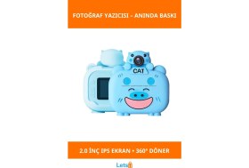 Resim Letsii 1080P Kameralı Fotoğraf Yazıcısı Mavi Renk 