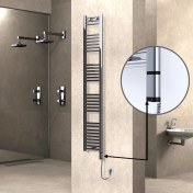 Resim Radiva Haiti Elektrikli Havlupan 300 Watt 300X1800 Düz Krom (Oned On/off Termostatlı) Sağ 