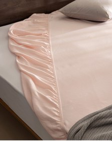 Resim Madame Coco Ciel Tek Kişilik Plus %100 Pamuk Lastikli Saten Çarşaf - Açık Pudra 8684427179710 Çok Renkli 