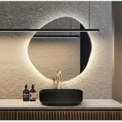Resim Toprak dekor 80 Cm Ledli Ayna Asimetrik Ayna Banyo Aynası 