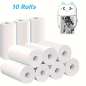 Resim 10 Rulo Yüksek Çözünürlüklü Termal Kağıt, Güzellik Anlarını Anında Yakalayan, Mürekkepsiz Fotoğraflar Basmak, Kendi Kişiselleştirilmiş Fotoğraf Duvarı Oluşturmak İçin Malzemeler. 