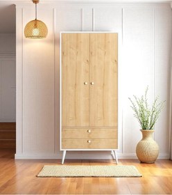 Resim Floradesign Riva Elbise Dolabı / Iki Kapaklı Çekmeceli Dolap / Gardırop 