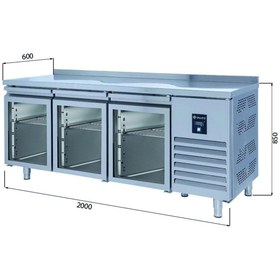 Resim Galleyz Tezgah Tip Buzdolabı - 3 Cam Kapılı - 200x60x85 Cm 