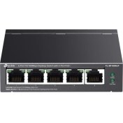 Resim TP-Link TL-SF1005LP 5 Port 4 Port Poe+ 10-100 Mbps 1 Port Uplink Switch Çelik Kasa 
