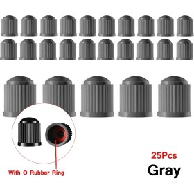 Resim Xiyu Shop Gri-25 Adet Tarzı Autcoat Lastik Gövdesi Valf Kapakları, O Lastik Halkalı, Otomobiller, Suv'ler, Bisiklet ve Bisiklet, Kamyonlar, Motosikletler Için Evrensel Gövde Kapakları (Yurt Dışından) 