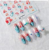 Resim Disney Prenses Karikatür 5d Tırnak Çıkartmalar Nail Art Dekorasyon Dondurulmuş Kar Beyaz Nail Art Çıkartmalar Tırnak Malzemeleri Bordo 
