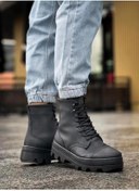 Resim Byshoes Knack Yüksek Taban Ayakkabı B-023 Siyah (Siyah Taban) 