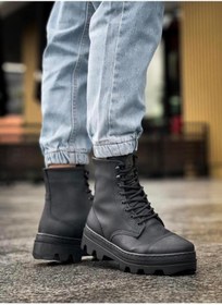 Resim Byshoes Knack Yüksek Taban Ayakkabı B-023 Siyah (Siyah Taban) 
