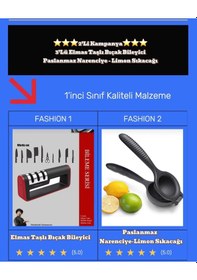 Resim 2'li Set Bıçak Bileyici Ve Limon Naranciye Portakal Sıkacağı 