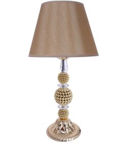 Resim Modern Kristal Ayaklı Kumaş Gold Abajur Dekovien Diğer 