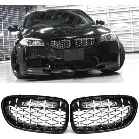 Resim Araba Alışveriş Bmw Aksesuar&tuning F10 Diamond Parlak Siyah Ön Panjur 