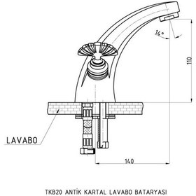 Resim Gpd Antik Kartal Lavabo Bataryası Tkb20 