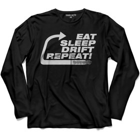 Resim Kendim Seçtim Eat Sleep Drıft Repeat Race Sport Motospor Uzun Kollu Tişört 