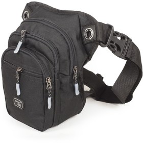 Resim İMAKS Çok Gözlü Su Geçirmez Unisex Siyah Bel Bacak Omuz Motosiklet Kurye Çantası Bodybag Gri Siyah 4962 