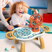 Resim 3 Renkli Manyetik Balıkçılık Dönme Dolap Oyuncak - Gençler İçin Etkileşimli Su Oyun Platformu, Renkli Dönerler & Balıkçı Figürleri ile Pembe Taban, Yaz Eğlencesi, Çocuklar Günü & Doğum Günü Hediyeleri, Su Oyuncakları 
