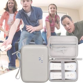 Resim Wii için uzaktan kumanda kılıfı, dişli çanta koruyucu taşıma çantası 2 kontrolörleri için, sert seyahat koruyucu kapak taşıma depolama Wii aksesuarları 