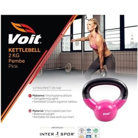 Resim Voit Vinyl Kettlebell 2 KG Pembe 
