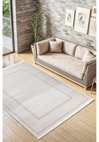 Resim Elvey Home 7109 Krem Modern Desen Doğal Taban Koridor Mutfak Çocuk Oturma Odası Salon Halı Yolluk 7109kemik 