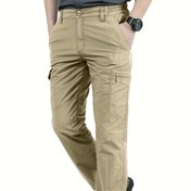 Resim Erkekler için Hızlı Kuruyan Pantolon - Çoklu Kullanım Cepli Kargo Pantolon, Gevşek Kesim Outdoor Trekking, Kampçılık, Balık Tutma İçin - Tüm Sezonlar İçin Esnemez Kumaş (Düğme Kapama) - Şehir İçi Seyahat & Macera Yolculuğu, Doğa Yürüyüşü Giyimi, Spor Casual Pantolon, Detaylar 