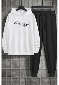 Resim Uyguntarz Unisex Michelangelo Baskılı Eşofman Takımı Beyaz 