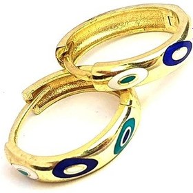 Resim Nazar Boncuğu Detayli Mine Işçiliği Gümüş Üzerine Altın Kaplama H 