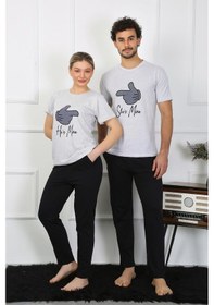 Resim Akbeniz Erkek Pamuk Penye Sevgili Kombini Pijama Takımı Gri 50126 Tek Takım-gri Erkek Gri 