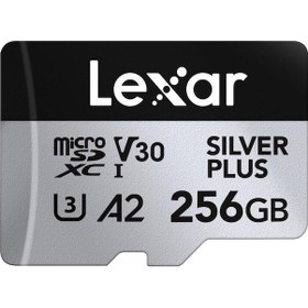 Resim Lexar 256 GB Silver Plus 205 MB/S 4K V30 UHSI Micro SD Hafıza Kartı 