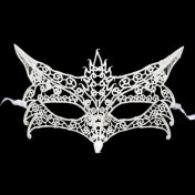 Resim Beyaz Renk Dantel Kesim Balo Maskesi 7 No 