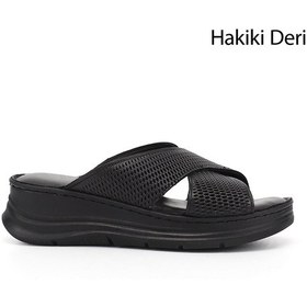 Resim Gönderi(R) Gönderi R Kadın Siyah Dolgu Taban Hakiki Deri Terlik Dyza65145870 Siyah 