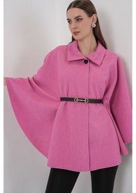 Resim Bigdart Kadın Kemerli Kaşe Panço 9170 - Pembe 