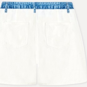 Resim Mudo Kadın Beyaz Renk Bloklu Comfort Fit Şort 