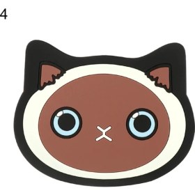 Resim Wangchuang B4 Gösterisi Olarak Karikatür Kedi Şekilli Silikon Yemek Masası Placemat Coaster Mutfak Aksesuarları Mat Bardak Kupa Isıya Dayanıklı Hayvan Kahve Içecek Pedi (Yurt Dışından) 