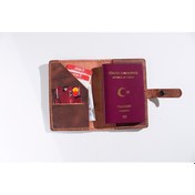 Resim Metis Rose Kişiye Özel Deri Pasaport Kılıfı / Seyahat Cüzdanı 