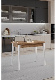 Resim Faymend Tek, Açılır, Döner, Mutfak Masası Takımı, Yemek Masası, Kapalı Ölçü: 75x80 Cm - Açık Ölçü: 80x150 Cm Atlantikçam 