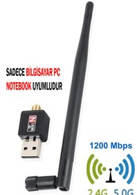Resim jetucuzal Platoon PL-9339 1200Mbps Antenli 5Dbi Usb WiFi Kablosuz Alıcı Adaptör WLAN 