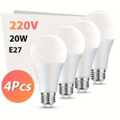 Resim 4 adet 20W eşdeğer 160W 2000LM E27 LED ampul, soğuk beyaz 6500K sıcak beyaz 3000K, enerji tasarruflu ampuller, ayarlanamaz 
