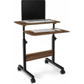 Resim servetavcı Yükseklik Ayarlı Laptop Sehpası ve Çalışma Masası - Ceviz (Tekerli) 