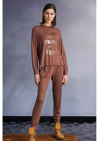 Resim Monamise 22113 Kadın Uzun Kollu Pijama Takımı-tarçın Tarçın 