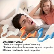 Resim 1 adet Silikon Anti-Snoring Burun Klipsi - Plaid Tasarım, Erkekler ve Kadınlar için Sızlatma Durdurucu, Rahat ve Kullanımı Kolay, Burun Tıkanıklığını Giderir, Mavi, Turuncu, Yeşil, Beyaz, Piller Olmadan Mevcuttur 