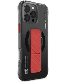 Resim İphone 16 Pro Uyumlu Kılıf Magsafe Şarj Özellik Teknoloji Desenli Standlı Skinarma Axon Kapak Siyah 