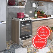 Resim Kenzlife ankastre modülü kabini argon crd fırın ocak dolabı çekmeceli sabit tabla 