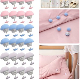 Resim Macaron Mushroom Quilt Tutucu - Kaymayan, Kolay Çıkarılabilir Kelepçe, Güvenli Yatak Örtüsü Tutucu, Eğlenceli Mantar Tasarımı, Gri, Yatak Odası Aksesuarı|Eğlenceli Tasarım|Dayanıklı İnşaat 