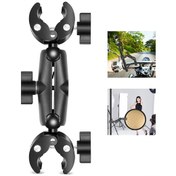 Resim Hombey Alüminyum+abs 360 Derece Döner Çift Klemalı Dayanıklı Tutucu - Siyah 1.5-4cm Tutma Aralığı 