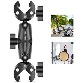 Resim Hombey Alüminyum+abs 360 Derece Döner Çift Klemalı Dayanıklı Tutucu - Siyah 1.5-4cm Tutma Aralığı 