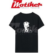 Resim Mustafa Kemal Atatürk Silüeti Baskılı Tshirt Modeli 