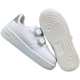 Resim Unisex Kız Erkek Çocuk Cırt Cırtlı Spor Ayakkabı Sneaker - Hologram Mavi 