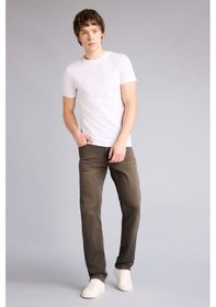 Resim Defacto Sergio Regular Fit Normal Bel Boru Paça Jean Pantolon G3235ax25aukh475 Haki-kh475 